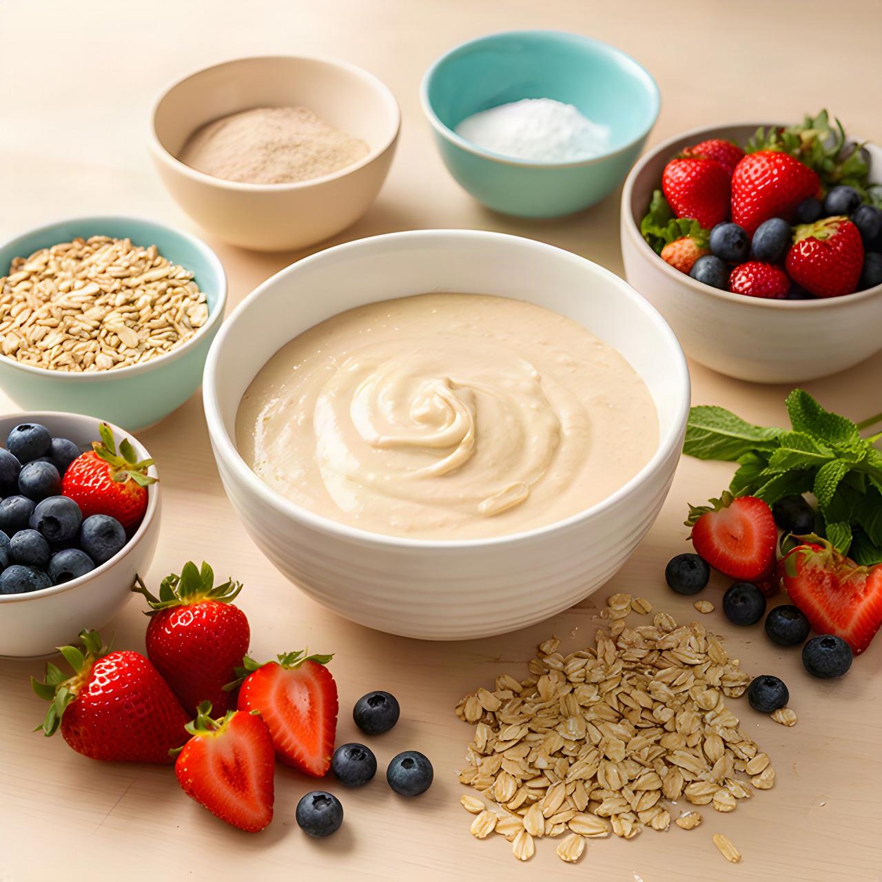 Fresh waffle batter, ripe berries, and plant-based ingredients arranged on a Lynwood kitchen counter
